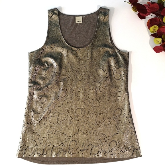 ecru Tops - Ecru leather tank top